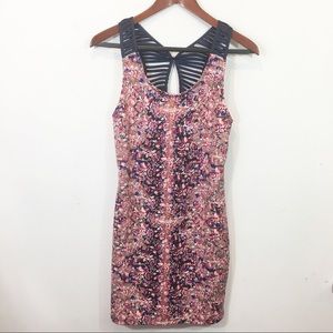 FREE PEOPLE Floral Fitted Dress Back Detail